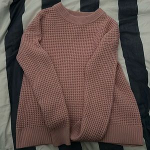 Cute pink waffle knit sweater